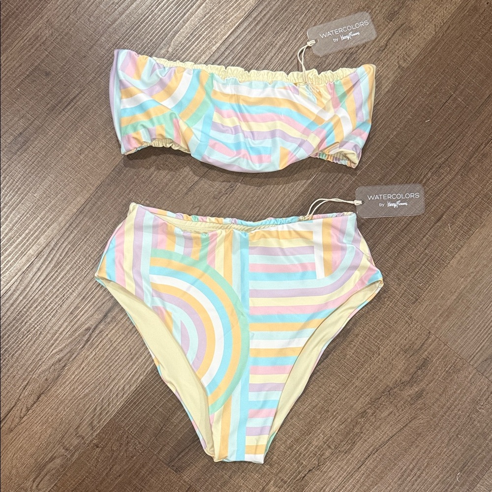 Watercolors by Kenny Flowers Pastel Bandeau Bikini Set